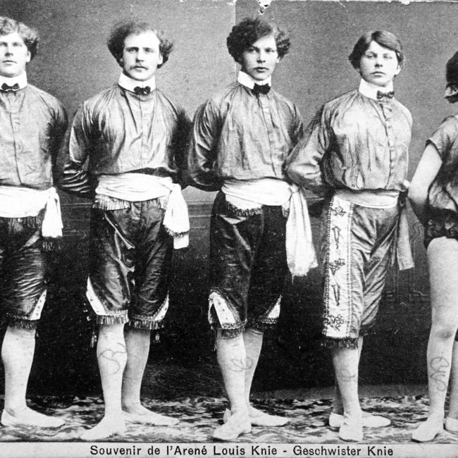 Die 4. Generation. Gründer des Schweizer National Circus Knie. (Friedrich, Rudolf, Karl, Eugen, Nina)